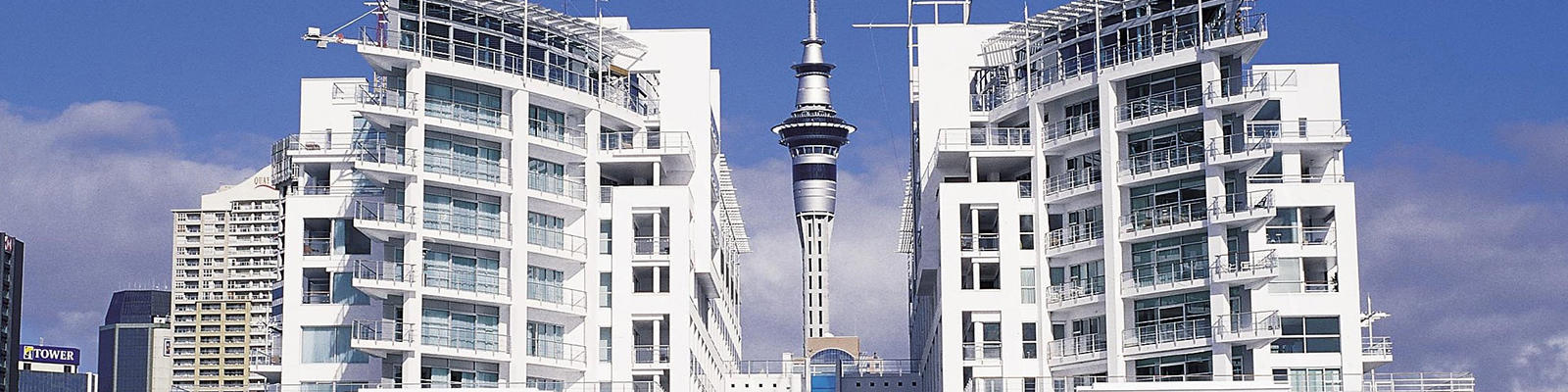 auckland hilton with skytower behind