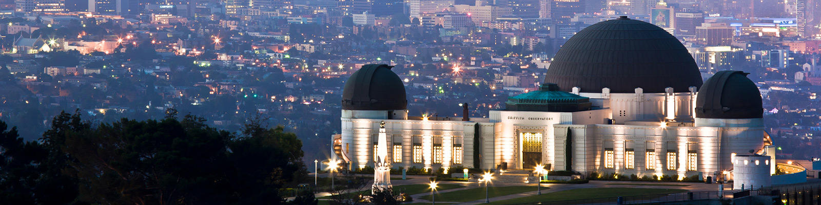 griffith observatory in LA against the skyline at sunset