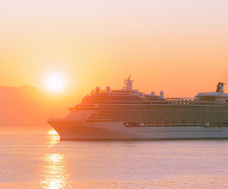 Cruise ship on ocean