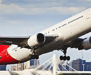 Airplane taking off Sydney airport