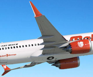 Malindo Air plane in sky.