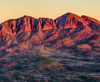 Mt Sonder in the the West McDonnell Ranges seen at sunrise