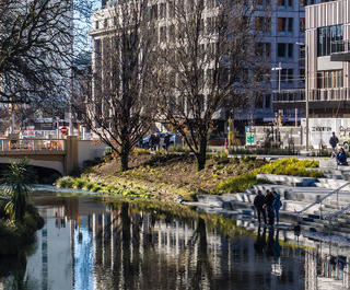 Avon river and streetscape central christchurch