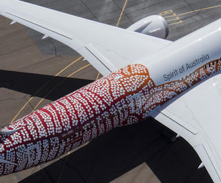 Qantas Dreamliner Emily Kame Kngwarreye. Photo: Qantas.