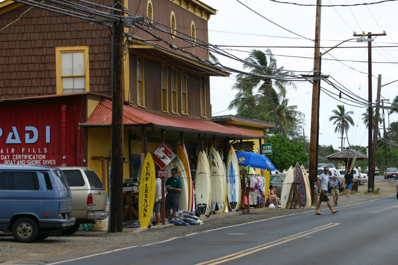 surf shop with boards out front hawaii north shore