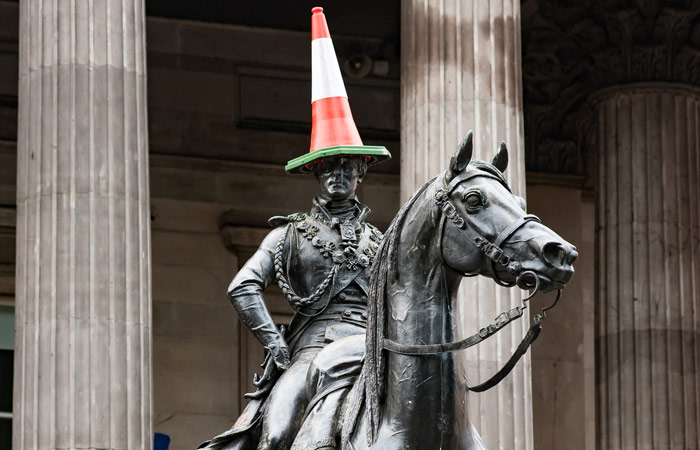 Duke of Wellington with a cone on its head, Glasgow Gallery of Modern Art