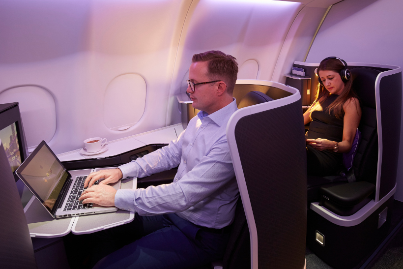 virgin australia business man on laptop