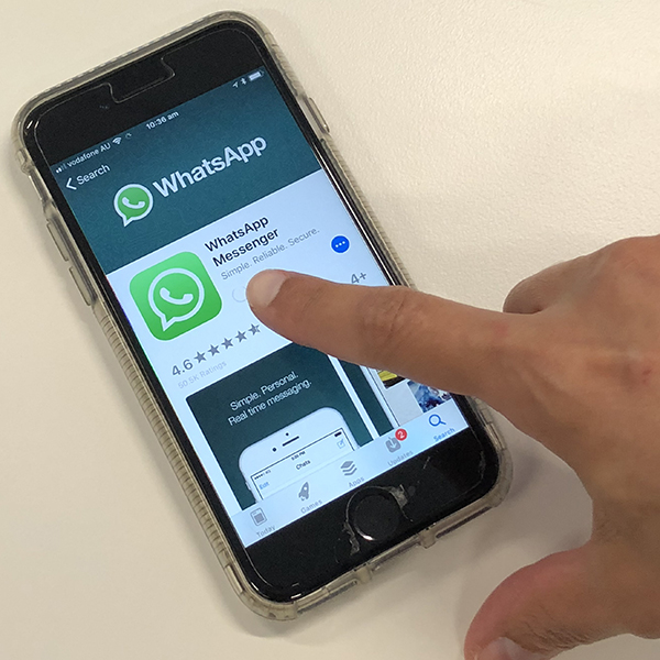 WhatsApp app on a smartphone