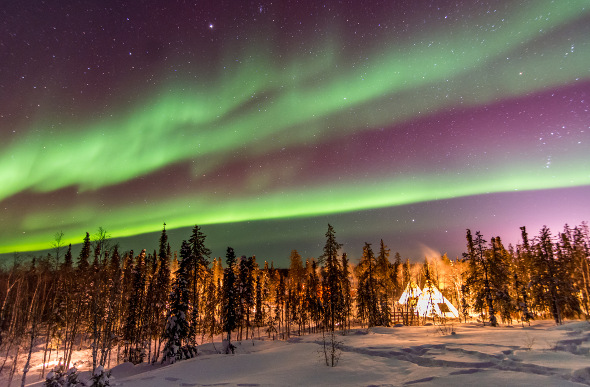 The Northern Lights lighting up the night sky